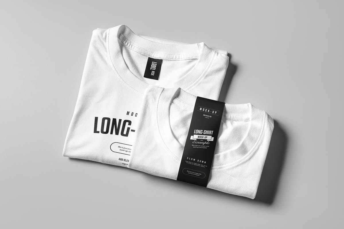 长袖T恤样机模板 Long Shirt Mock-up