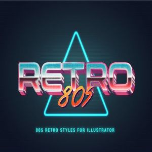 80年代复古插画风格PS字体样式 for AI 80s Retro Illustrator Styles插图11