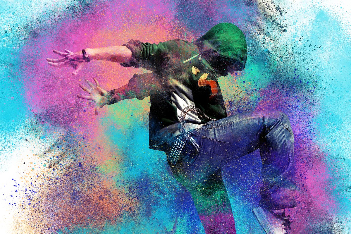 炫彩粉末喷溅特效PS动作 Color Dust Photoshop Action