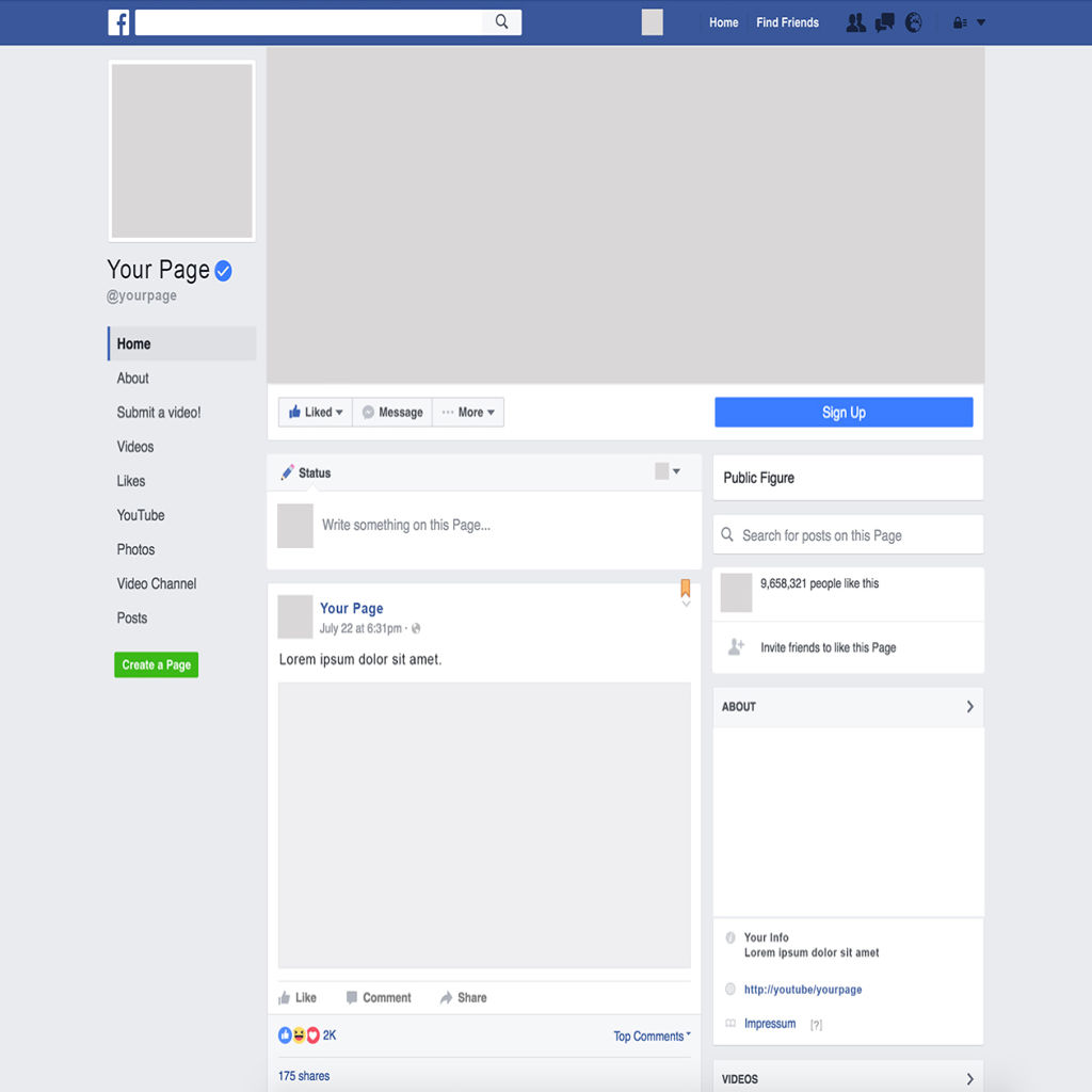 Facebook页面设计效果图样机模板 Facebook Page Mockup Template插图
