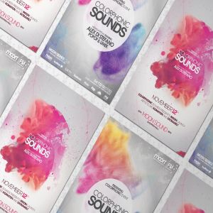 优雅水彩装饰元素海报设计效果图样机 Elegant Flyer Mock up