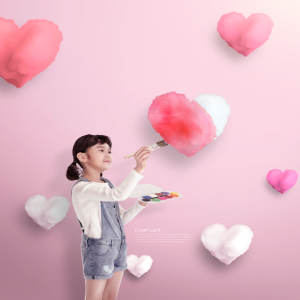 爱心儿童绘画主题创意海报