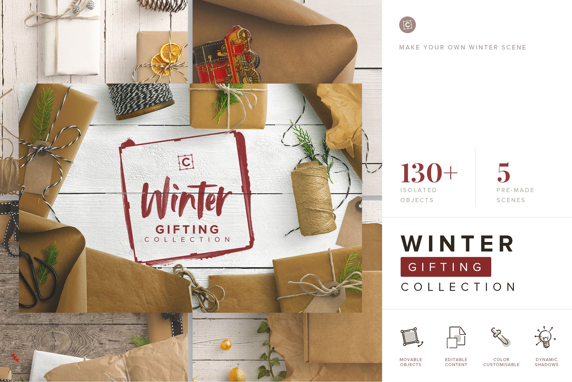 冬日节日礼品主题设计物料素材合集[3.15G] Winter Gifting Collection – CS