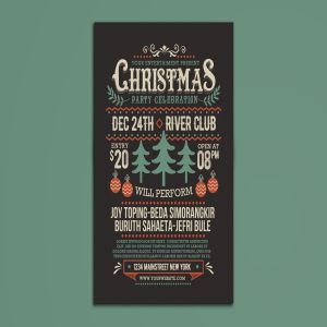 创意圣诞节活动邀请海报设计模板 Christmas Party Celebration