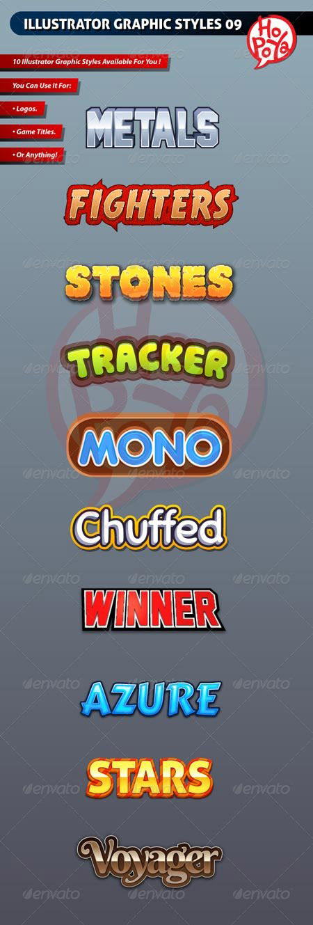 矢量的AI字体特效图层样式下载[Ai]