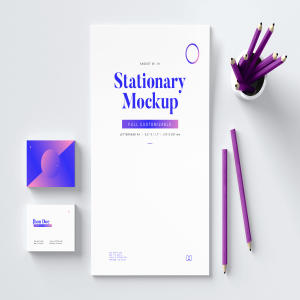 高逼格品牌VI设计预览图办公用品样机02 Stationery Mockup 02