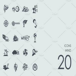 20个手绘风元素简约图标  Wind icons