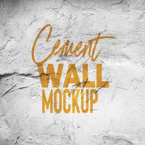 Logo设计水泥墙刷漆效果图样机模板 Cement Wall Mock Up插图1
