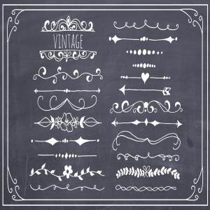 手绘文本分隔符图案设计 Hand Drawn Text Dividers Vector