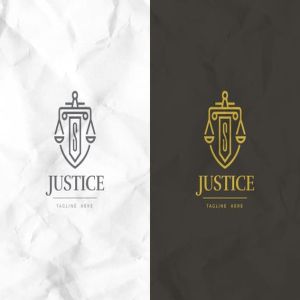天平秤图形法律法务业务Logo设计模板 Justice Logo Template插图3