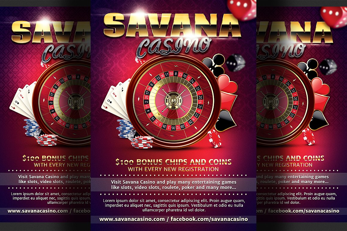 赌场娱乐场所广告传单模板 Casino Ad flyer Template
