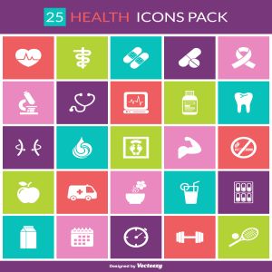 25个健康主题的图标合集[矢量]