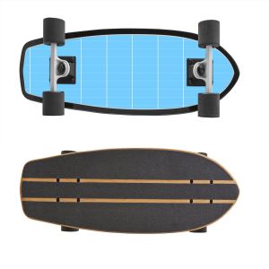 滑板外观设计俯视图&底部图样机模板 Skate_Board_Mockup