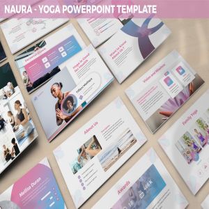瑜伽培训机构简介PPT设计模板 Naura – Yoga Powerpoint Template