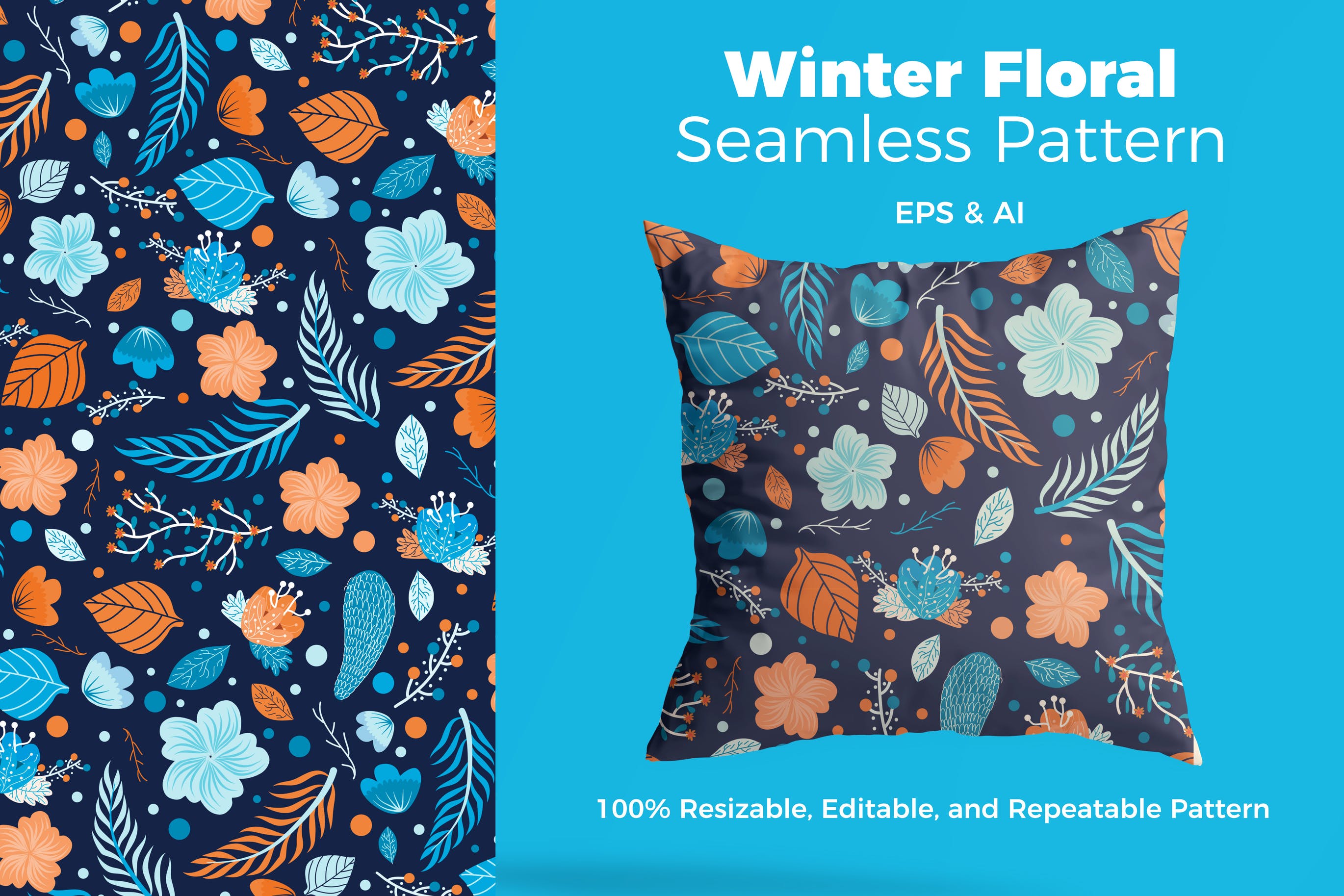 冬天元素手绘图案纹样背景素材 Winter Pattern