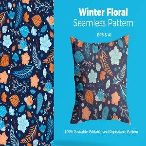 冬天元素手绘图案纹样背景素材 Winter Pattern