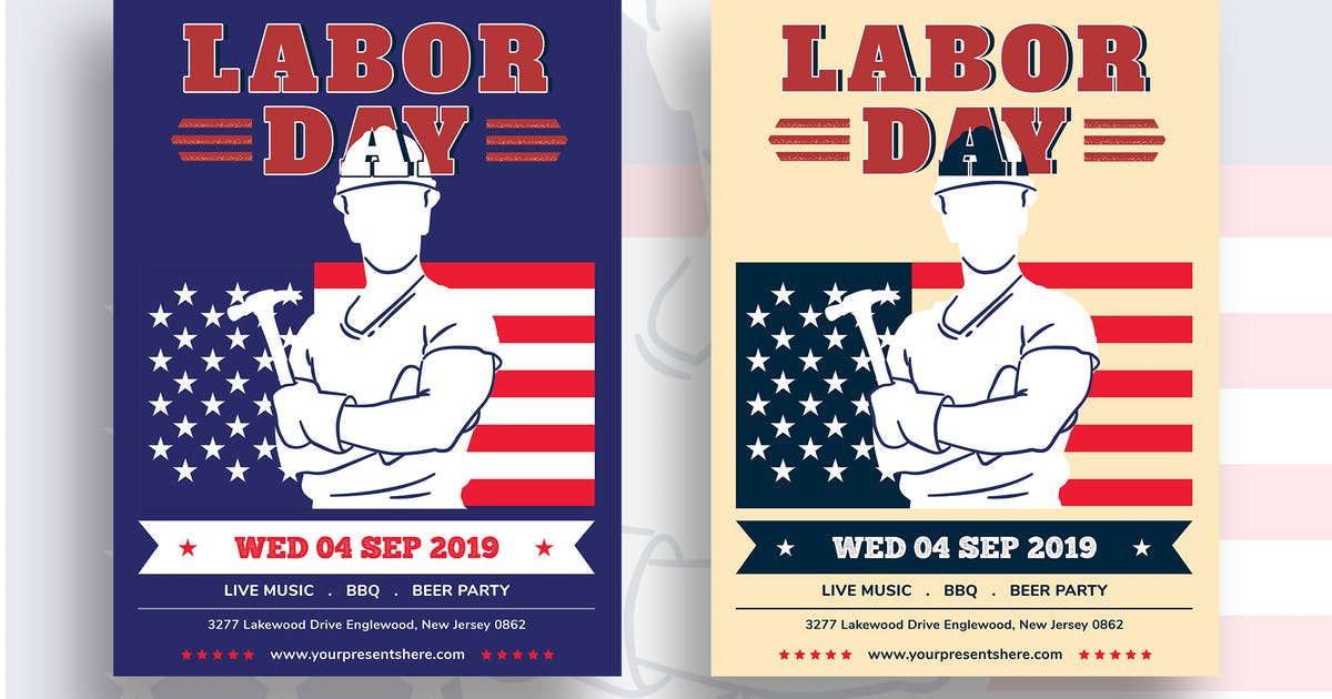 劳动节狂欢活动海报传单设计模板01