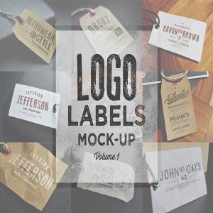 Logo 标签样机模板 Logo Labels Mock-ups Vol.1插图1