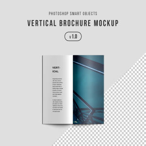 企业宣传册封面&封底设计效果图PSD样机 Vertical Brochure Mockup Psd