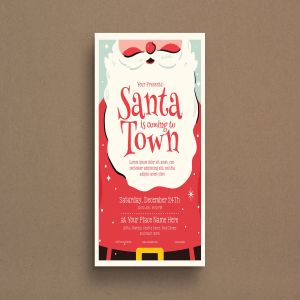 圣诞老人主题活动海报传单设计模板 Christmas Santa Event Flyer