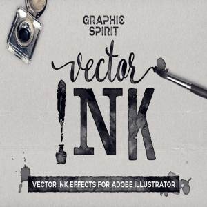 中国风水墨主题墨迹AI图层样式 Illustrator Black Ink Effect Vector插图1