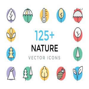 125+大自然气候相关创意矢量图标 125+ Nature Vector Icons