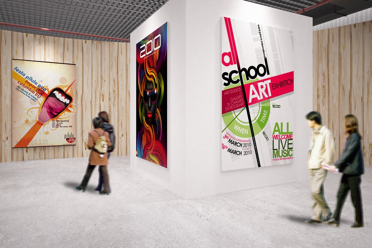 展馆艺术品海报展览样机Vol.5 Exhibition Mockup [vol 5]