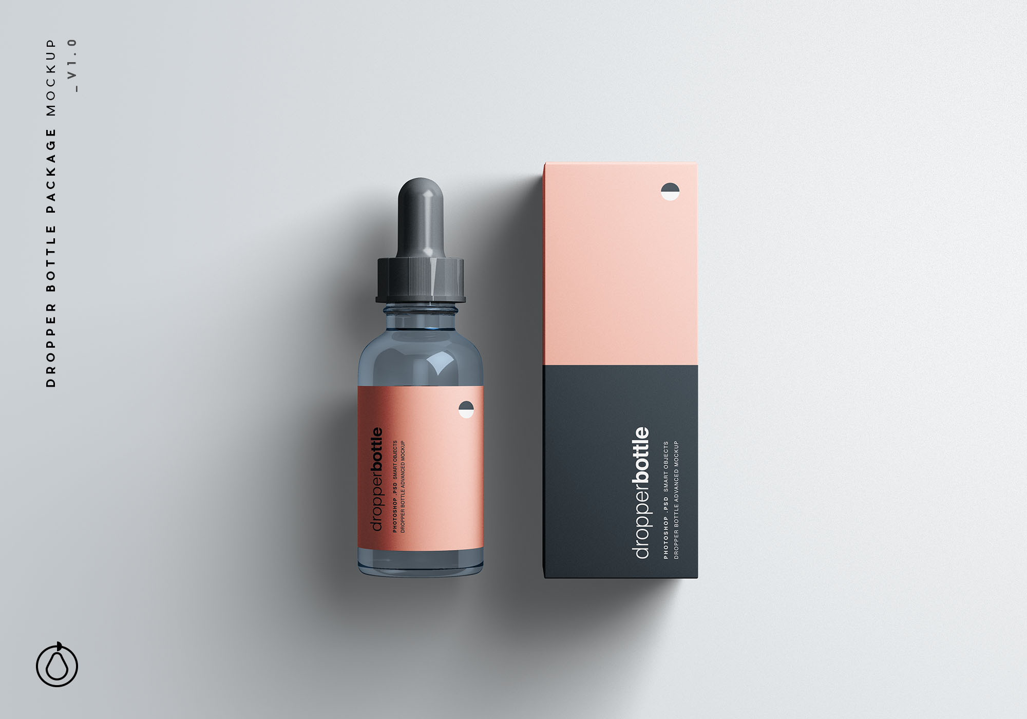 化妆品/药物滴瓶&包装外观设计样机模板 Dropper Bottle Package Mockup