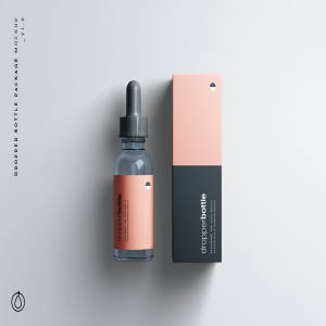 化妆品/药物滴瓶&包装外观设计样机模板 Dropper Bottle Package Mockup