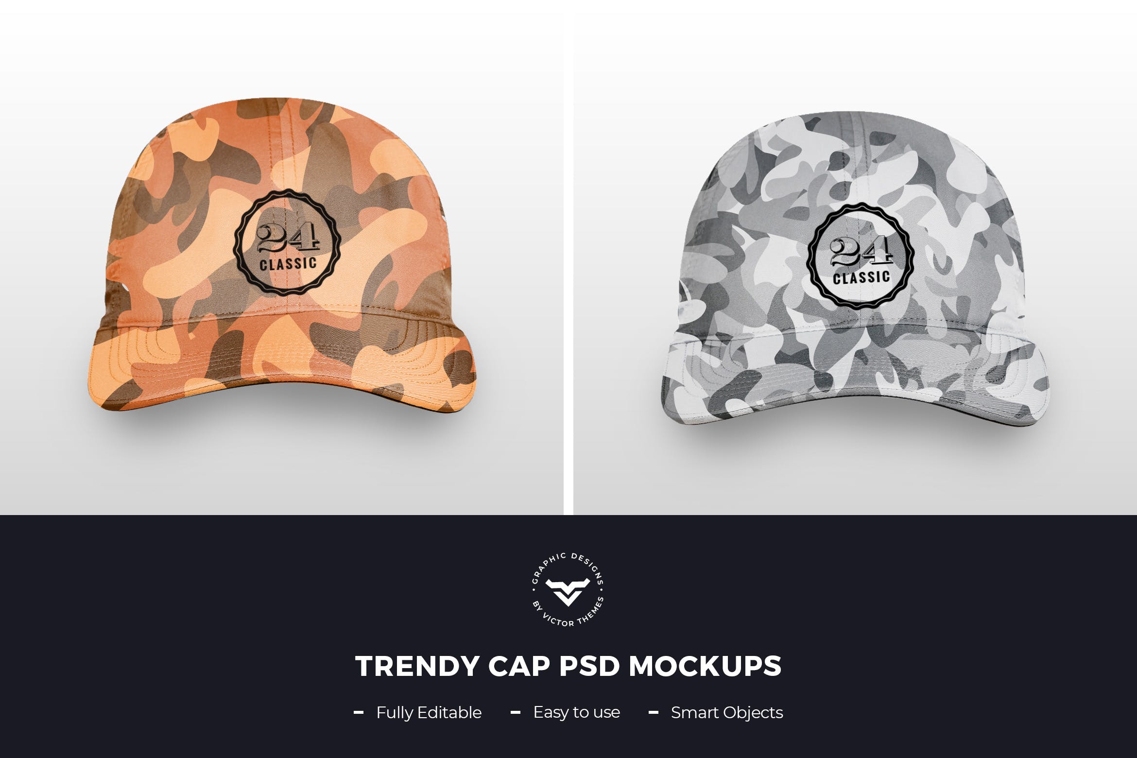 鸭舌帽外观设计预览样机 Trendy Hat Mockups
