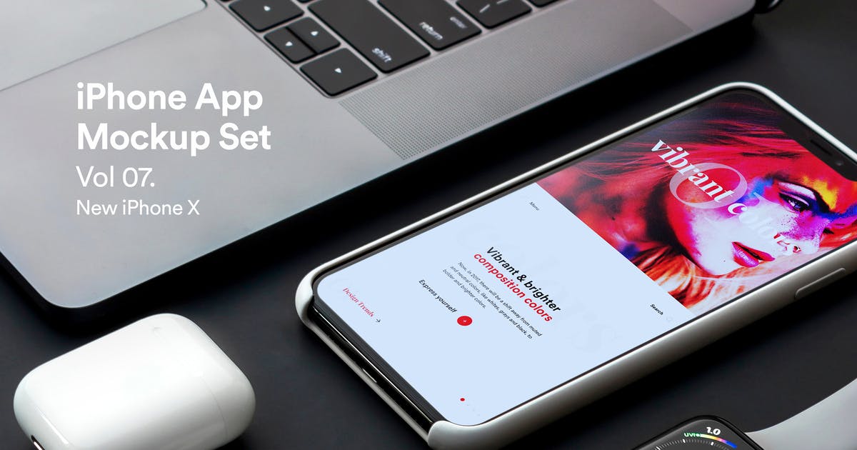 APP界面设计效果图预览iPhone样机模板套装v7