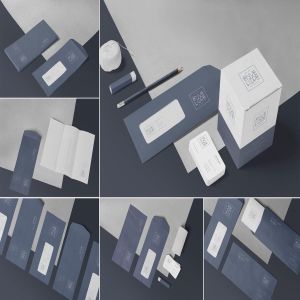 6款企业品牌VI设计展示信封&信纸样机模板 6 Envelope & Letter Mockups