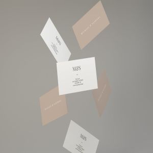 空中漂浮企业名片设计效果图预览样机 Flying Business Card Mockups