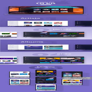 一流设计素材网下午茶：Apple OS 上的音乐商店播放器Mac版+手机版概念设计GUI套装下载 [Sketch]