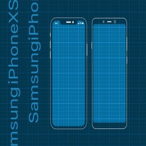 iPhoneXS&三星手机网页&APP应用原型设计展示样机模板 iPhoneXS and Samsung Prototype mockup