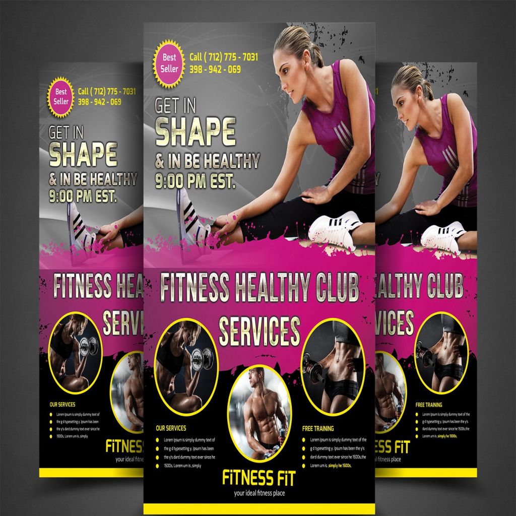 健身房俱樂部宣傳傳單模板fitnessflyer–gymflyertemplates