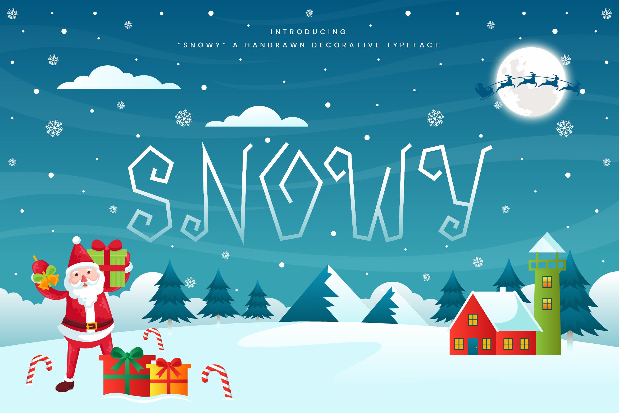 圣诞节主题设计圣诞节装饰字体下载 Snowy – Decorative Christmas Font