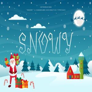 圣诞节主题设计圣诞节装饰字体下载 Snowy – Decorative Christmas Font