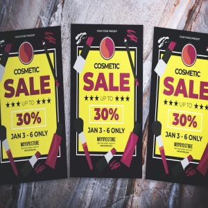 化妆品销售促销广告海报传单设计模板 Cosmetic Sale Flyer