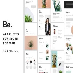 创意产品团队介绍PPT幻灯片模板 A4 Vertical Powerpoint + 30 Photos