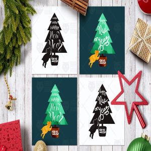 2019年猪年新年贺卡设计模板 2019 Happy New Year Greeting