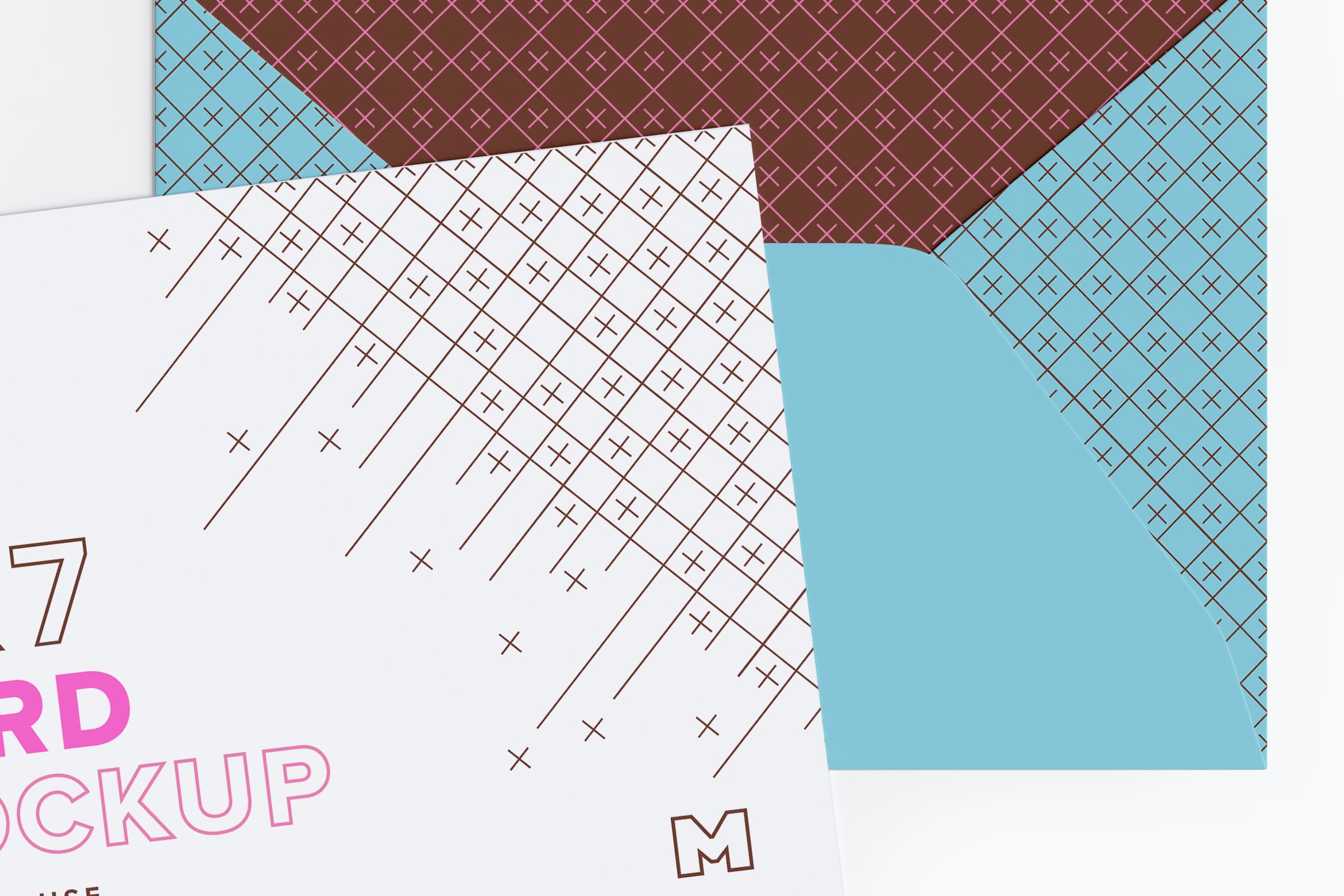 A7规格信封&贺卡设计样机模板 A7 Envelope and Landscape Card Mockup