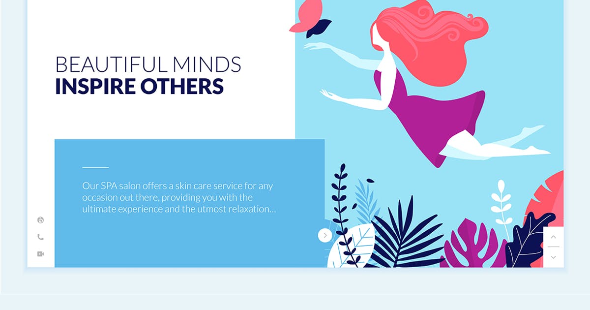 创意女性时尚主题网站设计概念插画素材 Beauty Web Page Design Template