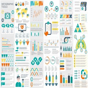 医疗健康行业信息图表设计元素 Medical Infographic Elements