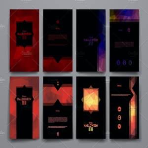 万圣节主题小册子模板 Set of Halloween brochures