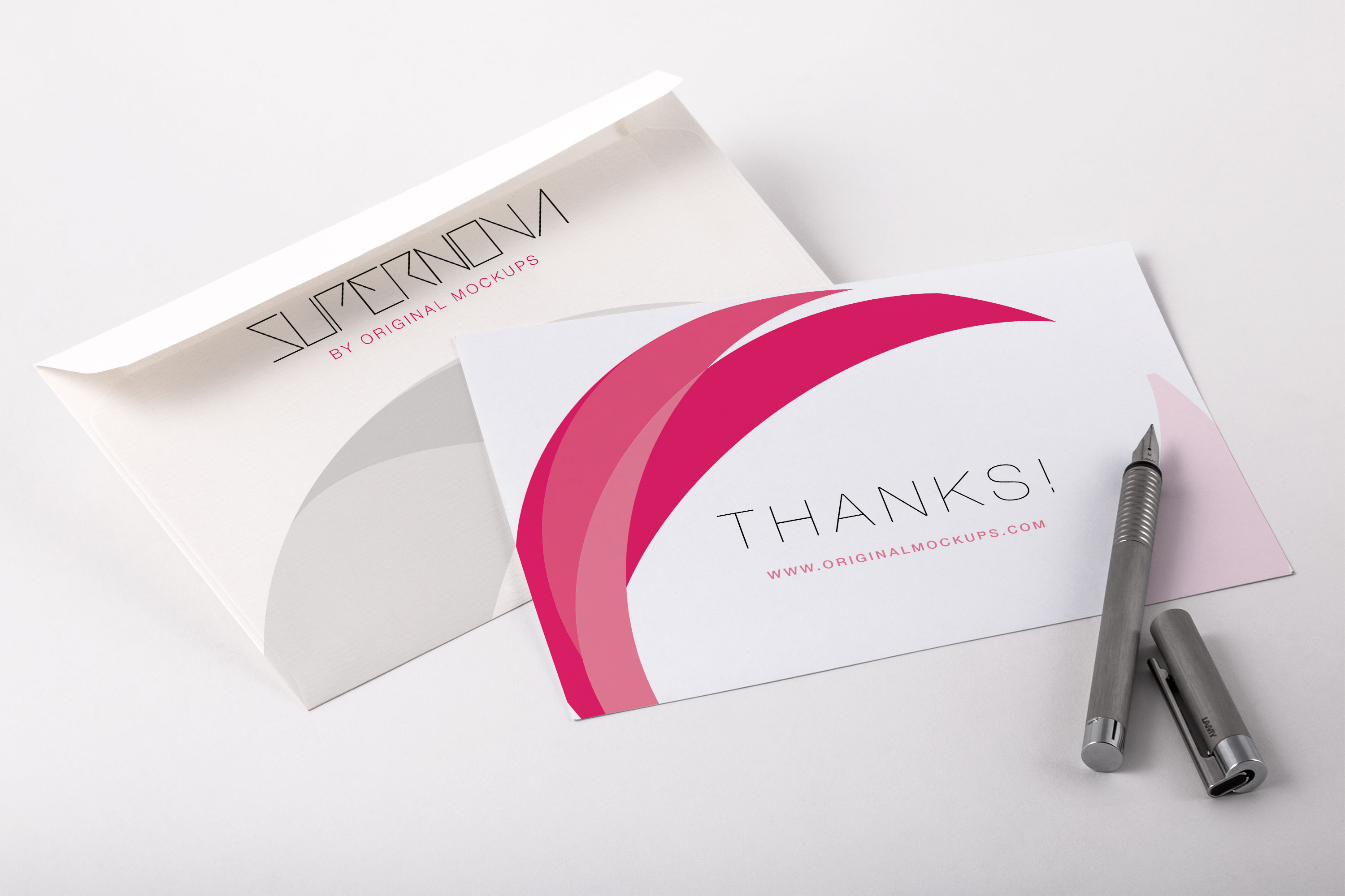 感谢信感谢卡感恩卡设计效果图样机01 Thank You Card PSD Mockup 01