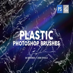 仿真塑料塑胶皱褶效果纹理PS笔刷素材 Plastic Photoshop Stamp Brushes | 01插图1