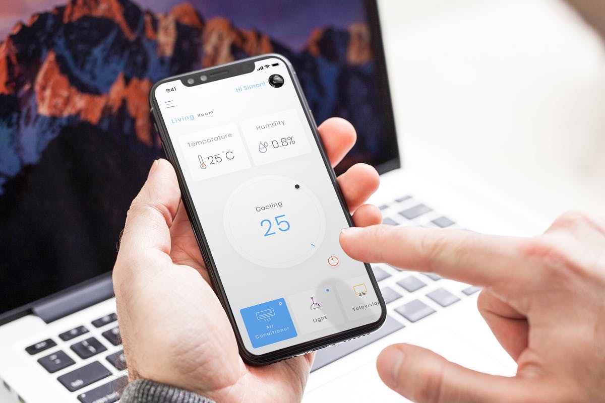 互联网智能家居客厅APP UI套件 – B Smart Home Living Room Mobile Ui – B