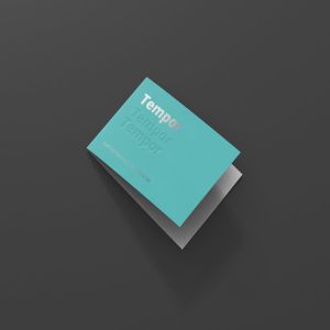 折叠型企业名片卡片样机 Folded Business Card Mockup