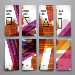 抽象图形背景小册子模板合集 Set of Abstract Brochures